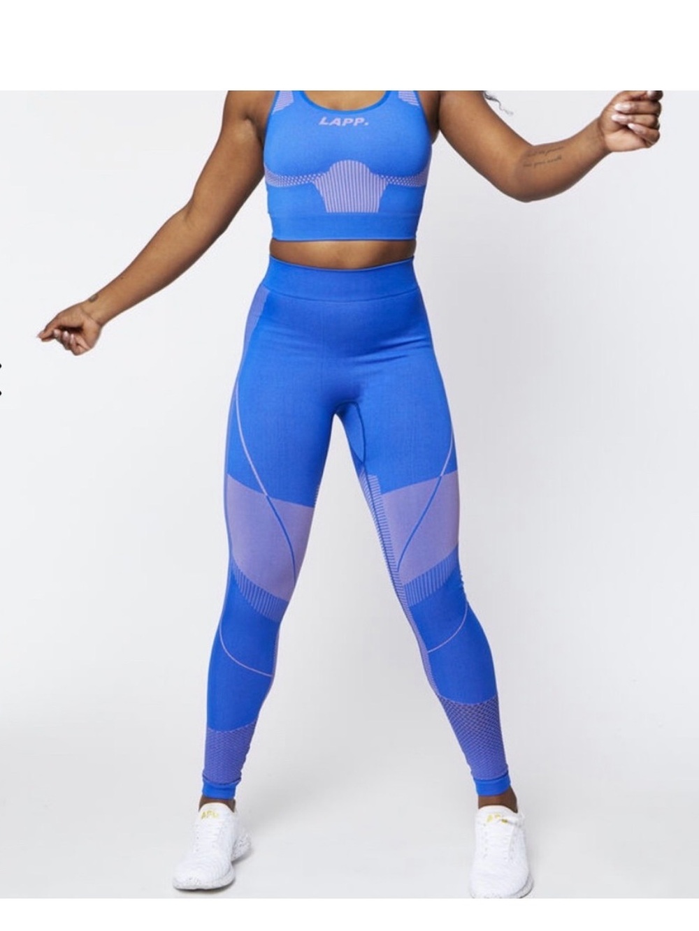 Lapp the Brand Seamless Contour Leggings and Sports Bra Set Royal Blue